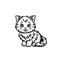 Obraz premium Cute and fluffy kitten with big eyes, captured in an adorable and playful design