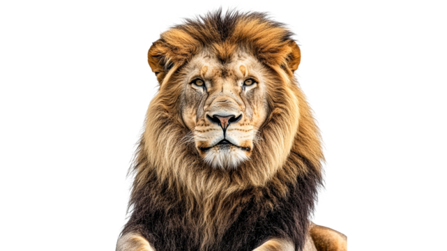 Majestic lion portrait with captivating gaze