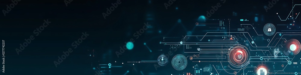Aufkleber abstract digital technology network interface design