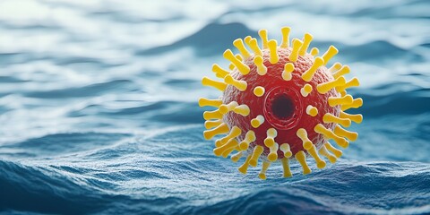 A highly detailed and realistic illustration of the new Coronavirus, highlighting its distinctive 