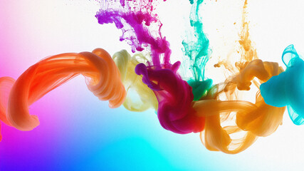 Obraz premium Paint, coating, splatter, melt, pattern, colorful, gradient, creative, cool, artistic, template