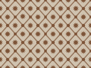 Fototapeta premium Seamless vintage floral damask wallpaper pattern, classic brown seamless grid