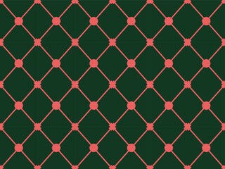 Naklejka premium Seamless cross pattern with geometric design and metallic texture, dark green color tone, seamless fabric pattern, table cloth, festive clothing