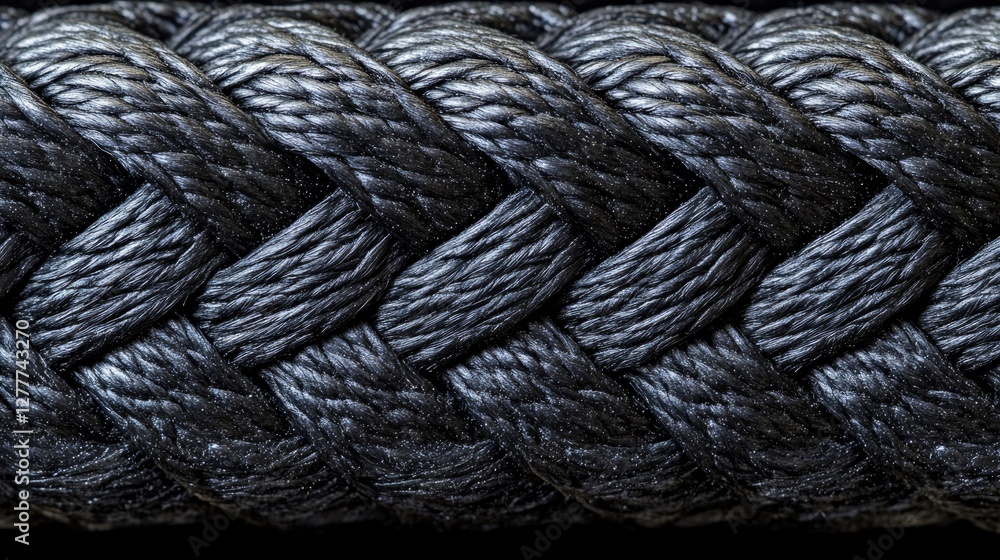 Poster a close-up of a yacht rope, showing the intricacy of the weave and the durability needed for securin