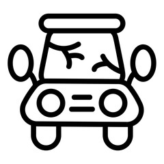 Broken Car Line Icon
