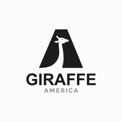giraffe triangle simple logo in negative space