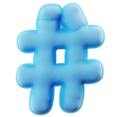  3D Illustration Hash Tag