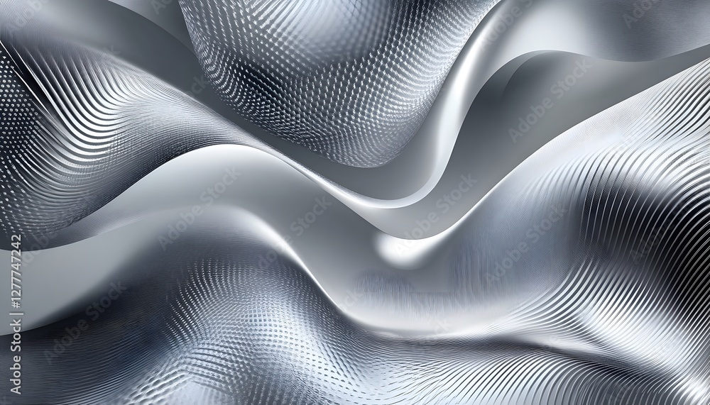 Aufkleber abstract metallic waves create a visually striking and modern design