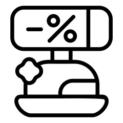 Food Discount Line Icon