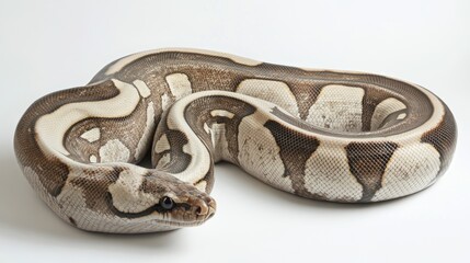 Obraz premium Ball Python Snake Studio Shot, White Background, Reptile Pet