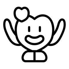 Obraz premium Happy Love Line Icon