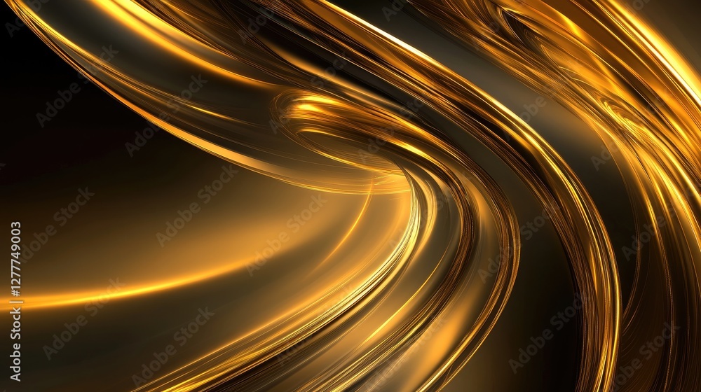 Poster A dynamic golden circle light effect on a black background, creating a mesmerizing, abstract visual with high contrast and elegance.