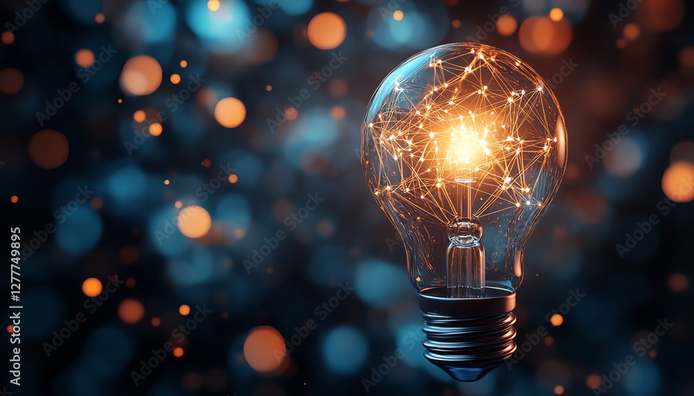 Poster a lightbulb with interconnected neural pathways forming into complex strategies, symbolizing the pow