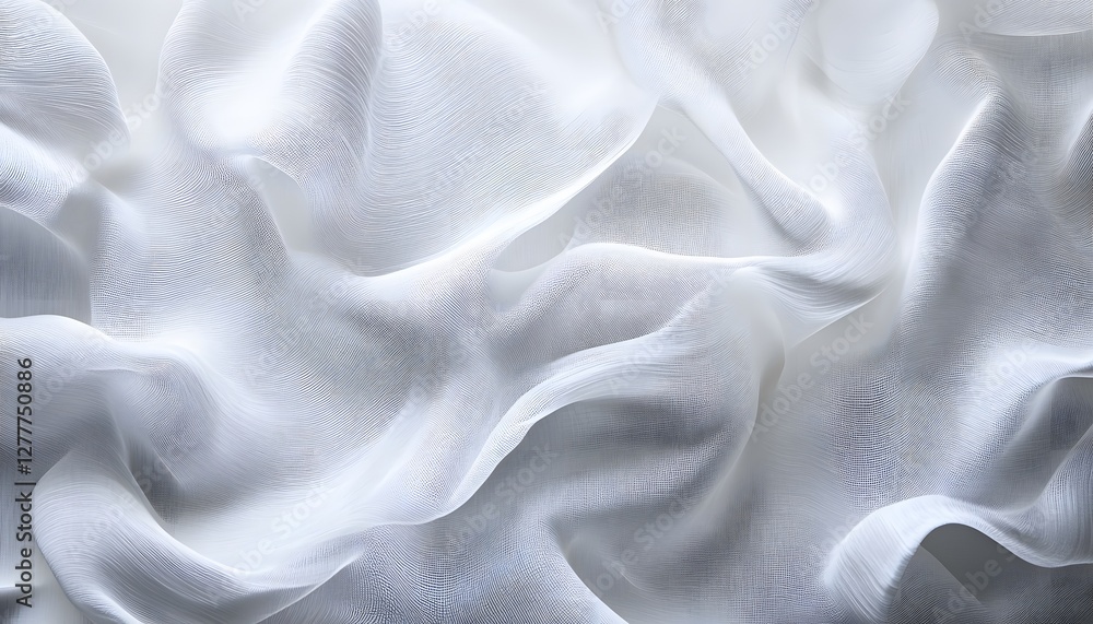 Aufkleber flowing folds of translucent white fabric create an abstract design