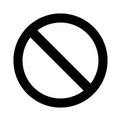 prohibited or not allowed sign with black color