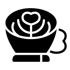 Love Coffee Solid Icon