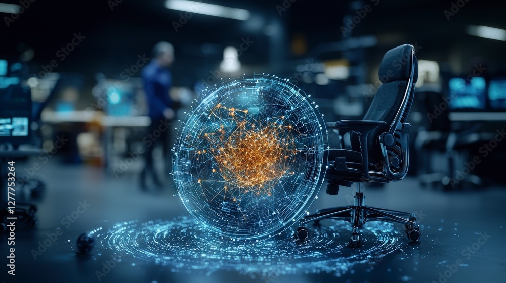 Poster Innovative technology showcase digital workspace visual representation tech lab perspective inclusive solutions