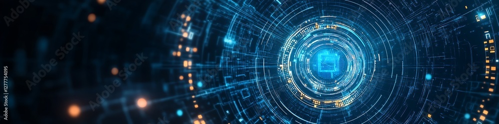 Aufkleber abstract digital data circuitry tunnel visualization