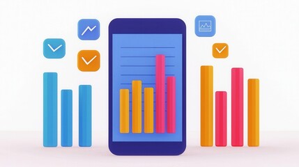 Obraz premium ADS concept. Visualizing Digital Marketing Analytics with Interactive Mobile Infographic