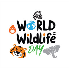world wildlife day, vector, T-shirt design, animal day