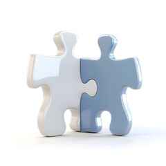 Obraz premium Minimalistic 3D Puzzle Pieces Symbolizing Harmony and