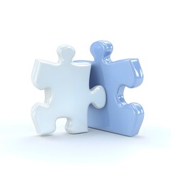 Obraz premium Minimalistic 3D Icon of Puzzle Pieces Symbolizing Harmony and