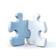 Obraz premium Interconnected Puzzle Pieces Minimalist 3D Icon Symbolizing Harmony and