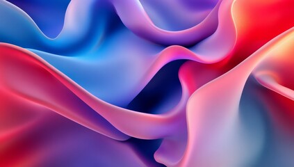 Obraz premium Abstract swirling fabric, vibrant colors, digital art, design background