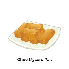 Indian Popular Sweets Ghee Mysore Pak