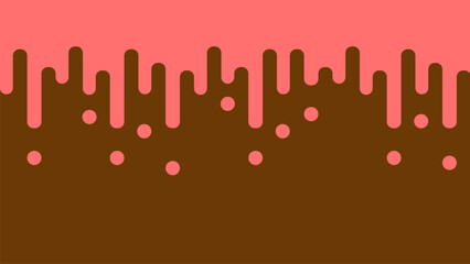A geometric background with a dripping strawberry cream feel