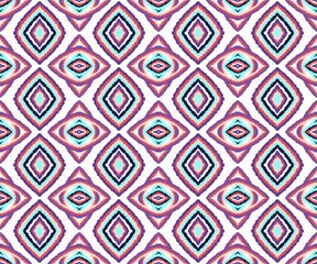 Abstract Ikat geometric colorful with pink design pattern