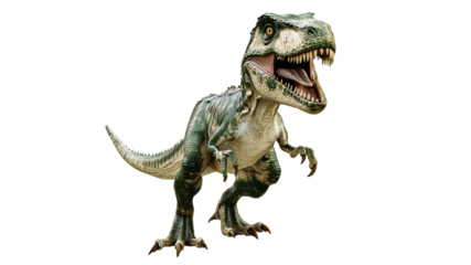 Large dinosaur model in dynamic pose