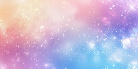 Obraz premium A cosmic pastel gradient with unicorn sparkles and a soft, dreamy glow.