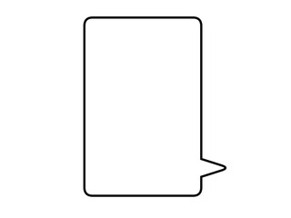 シンプル線吹き出し・縦（黒）