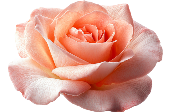 Beautiful peach rose flower in full bloom