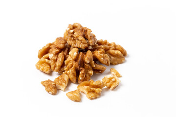 Walnuts isolated white background top view