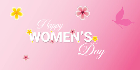 International women's day web banner vector. Elegant background or banner for March 8. Modern vector template for woman international celebration.