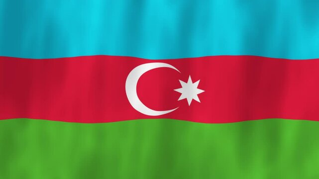 Azerbaijan flag country animation 3D symbol design waving in wind movement national patriotism world culture emblem banner West Asia East Europe blue red green