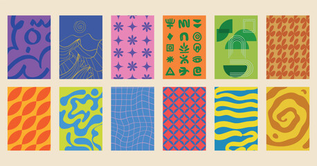 Abstract contemporary posters background, collection of textured backdrop for banners and covers