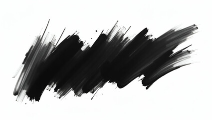Title: Dynamic Expressive Black Ink Brush Smear

