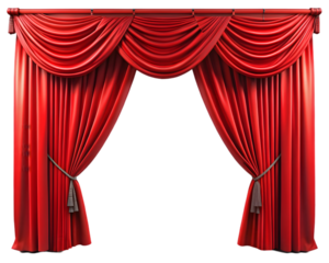 red curtain on white background Png