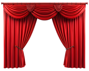 red curtain on white background Png
