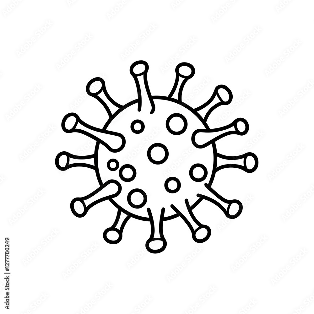 Aufkleber stylized virus icon with spiky structure and circular shape