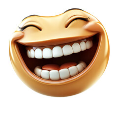 Naklejka premium Happy Smiling Emoji with Bright White Teeth and Joyful Expression