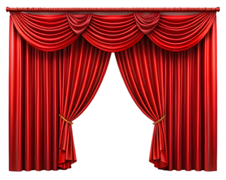 red curtain on white background Png