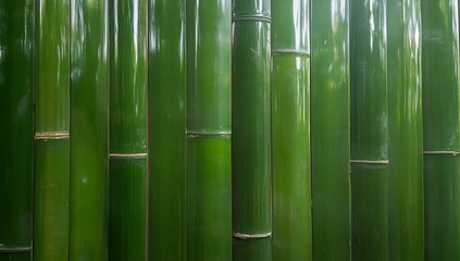 Bamboo stalks, fence, nature background texture for wallpapers, pattern, green wall