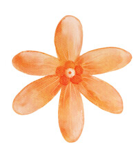 Orange Flower Watercolor Clipart – Floral Hand-Painted Illustration