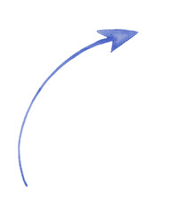 Blue Arrow Watercolor Clipart – Directional Hand-Painted Design