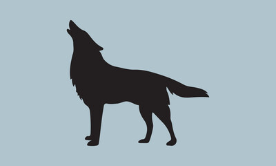 black silhouette of a wolf