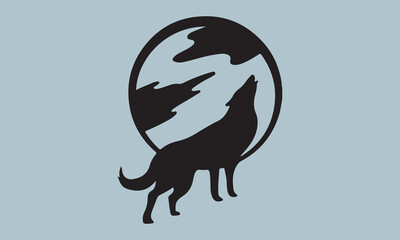 eagle in the sky  Wolf Howling art vector 